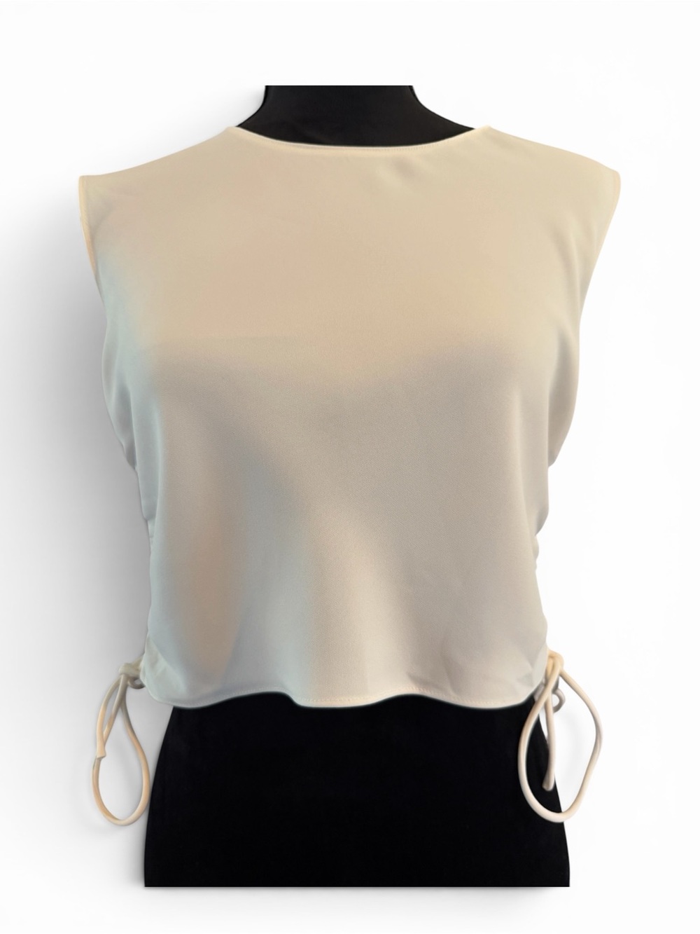 Amanda Uprichard Sleeveless White Drawstring Side-Tie Top - Women